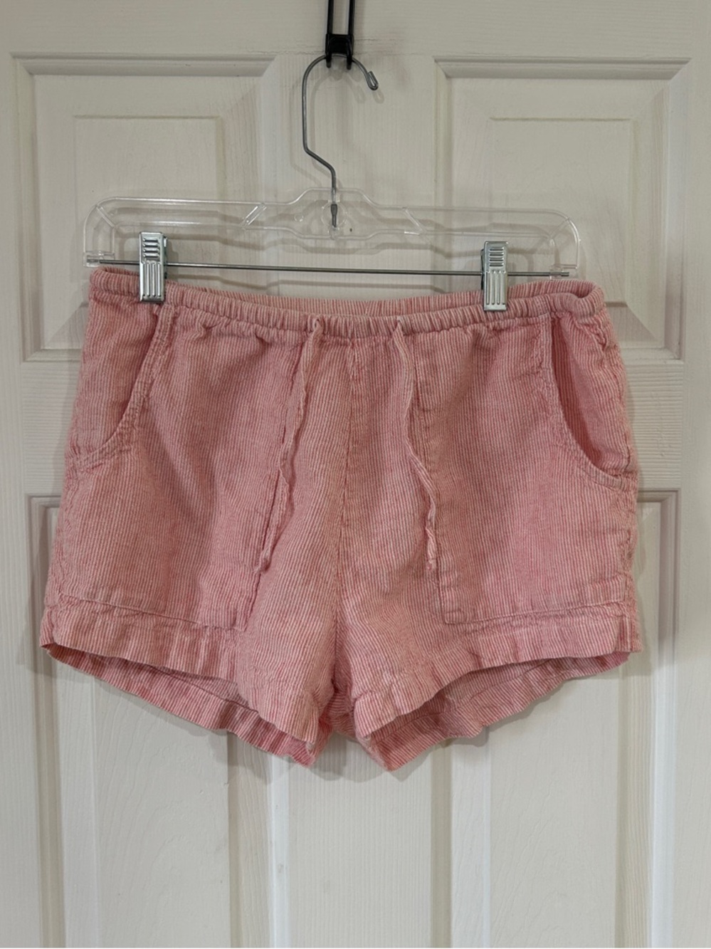 Arizona Jean Company Pink Linen Blend Shorts with Drawstring Medium